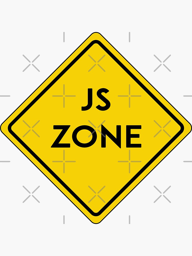 "JavaScript zone" Sticker by FunnyGrief Redbubble