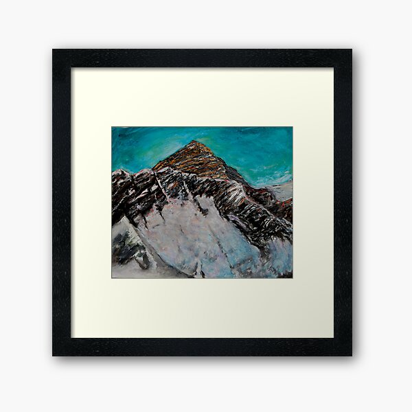 Mt. Everest over Nuptse ridge Framed Art Print