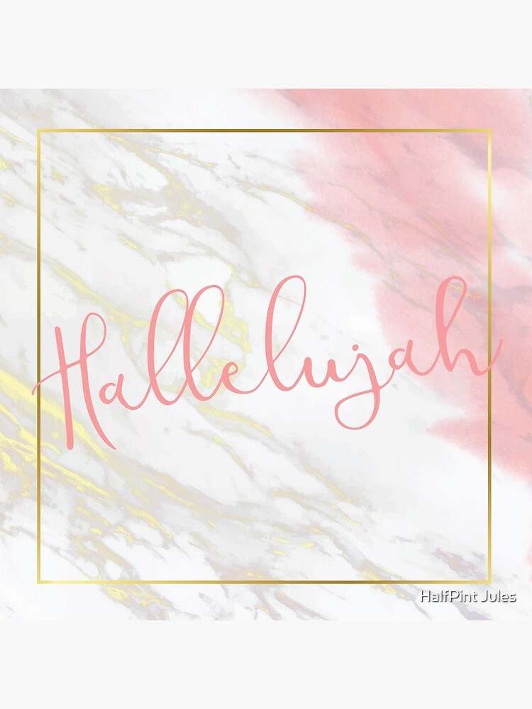 Aleluya rosa acuarela y oro mármol ..