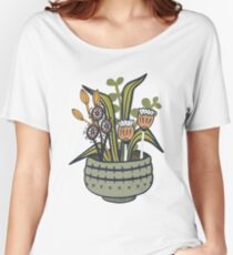 Camiseta ancha para mujer Cheeky Modern Botanical