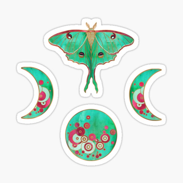 Luna Moth and Triple Moon Sticker