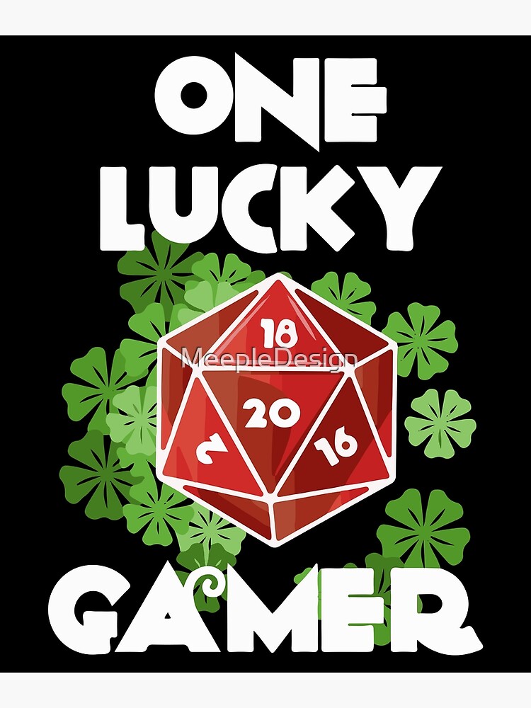 "Dungeons & Dragons One Lucky Gamer D20 DnD Dice Set" Poster by