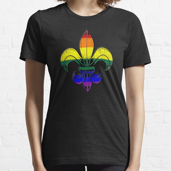 Item preview, LGBTQ Pride Flag Fleur de Lis T-Shirt designed and sold by Patrick Hiller.