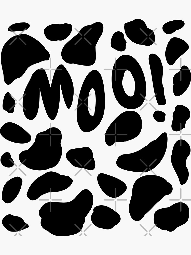 GOOD MOO Cows Lover Aesthetic Cow Print pattern Black and White