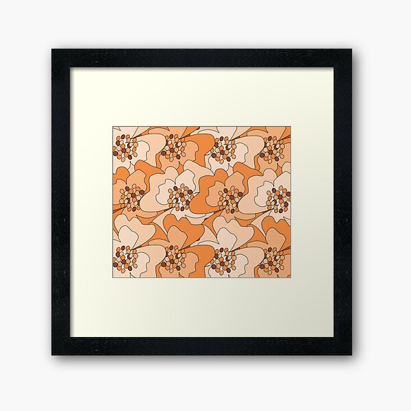 Peach Passion Flowers Framed Art Print