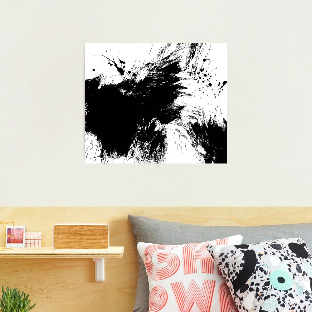 abstract paint brush stroke black and white background