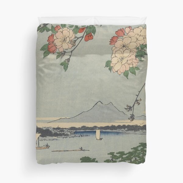 Vista previa del artículo con la obra «Flores de cerezo en Spring River Ukiyo-e Arte japonés», diseñado y vendido por VintageArchive.