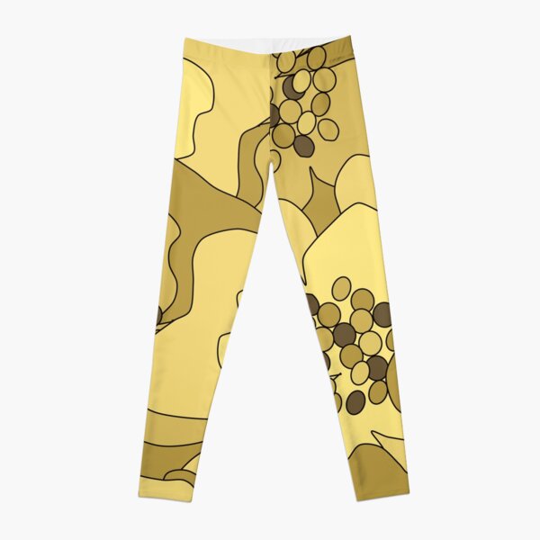 Vanilla Ochre Passion Flowers Leggings