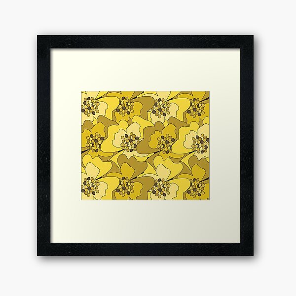 Yellow Ochre Passion Flowers Framed Art Print