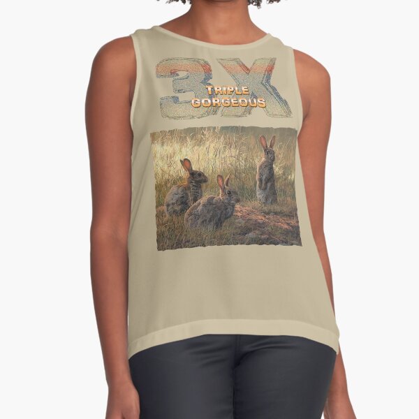 Cute Young Rabbits "TRIPLE GORGEOUS" Sleeveless Top