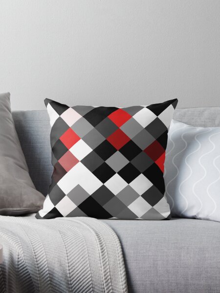 Aperçu de l'œuvre Gras bloc noir blanc rouge motif diagonal créée et vendue par Ra12.