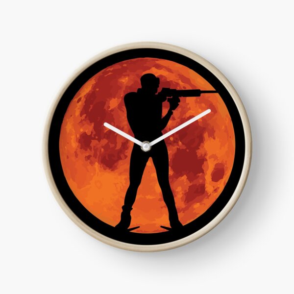 Biathlon Red Moon Clock