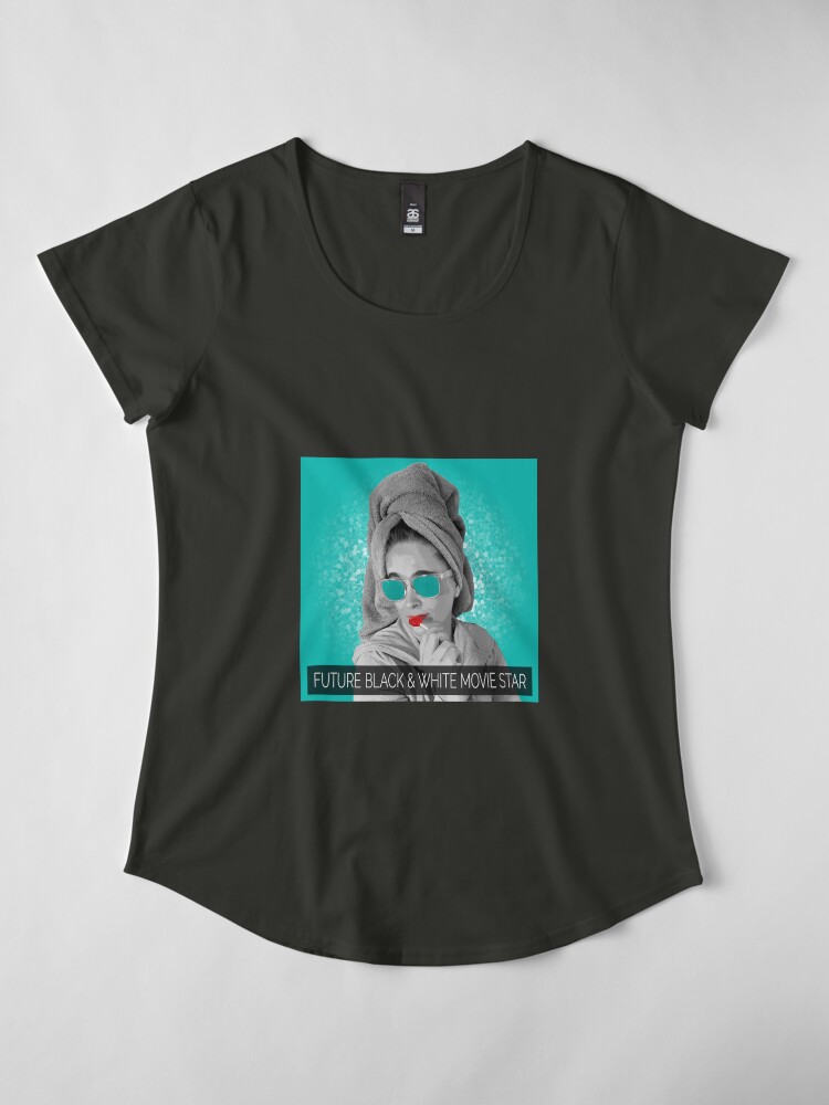 Alternate view of Future Black and White Movie Star Premium Scoop T-Shirt