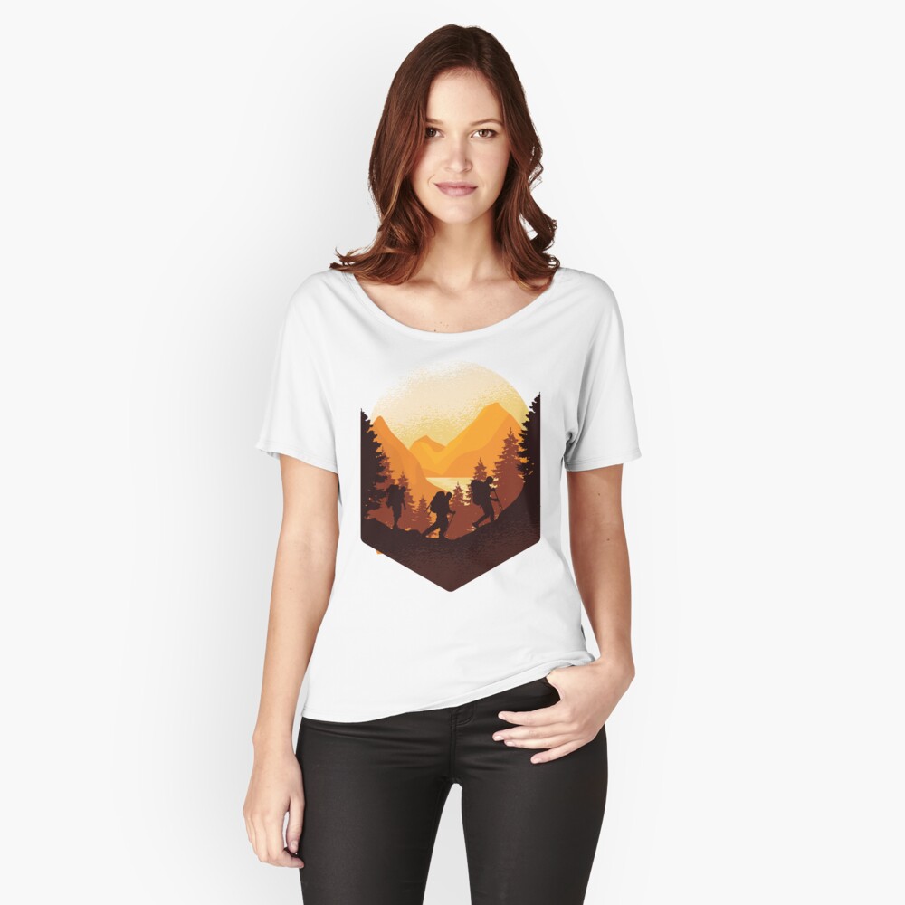 Woman Hiking T-shirt Design #236451 - TemplateMonster