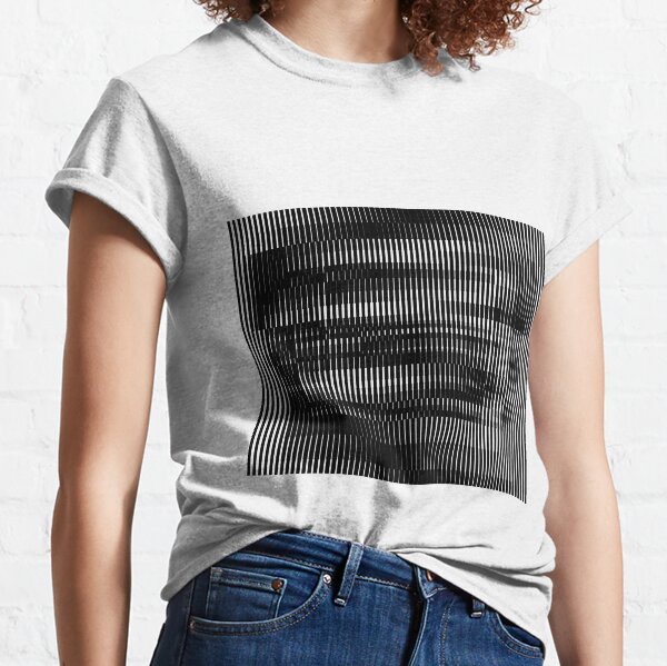 monochrome, design, pattern, abstract, horizontal, striped, no people, textured, retro style, in a row, backgrounds Classic T-Shirt