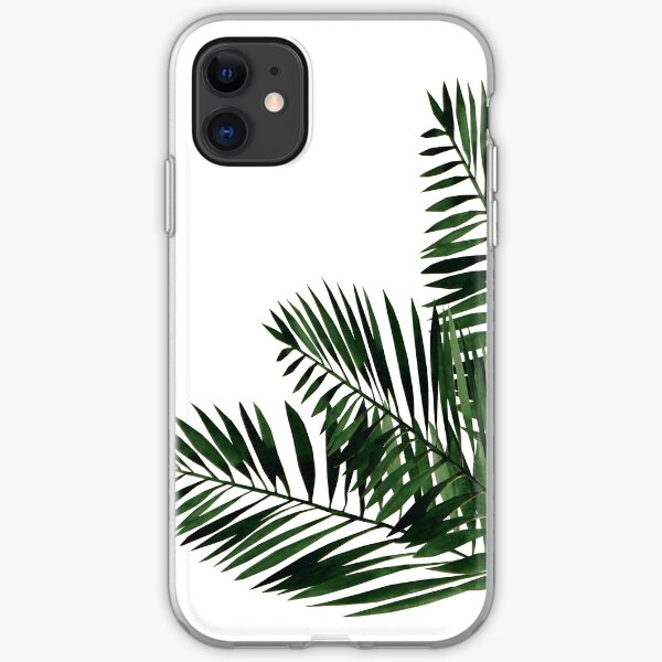 Tropical Exotic Palm Leaves on #Redbubble iPhone Soft Case
