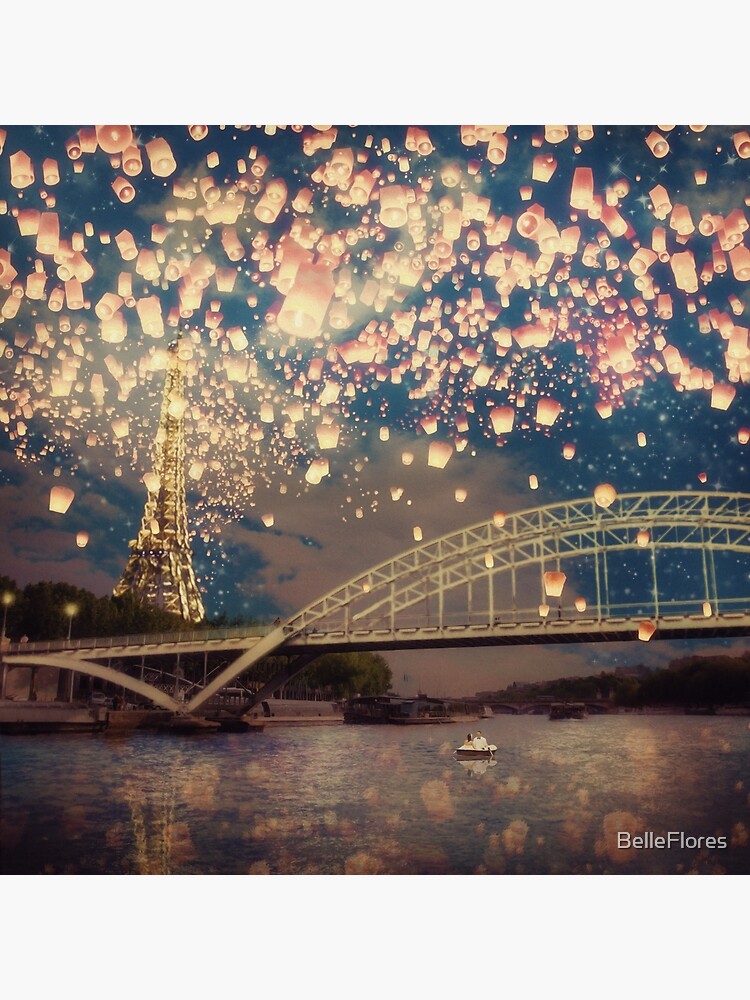 Love Wish Lanterns over Paris by BelleFlores