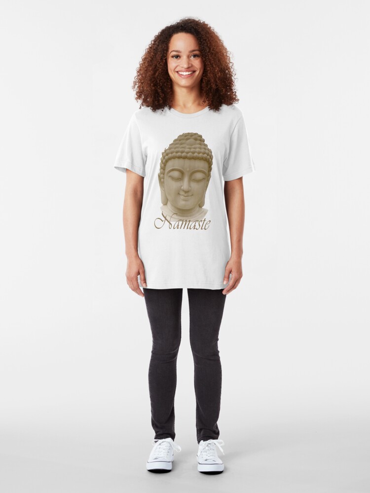 Alternate view of Namaste featuring Serene Buddha Slim Fit T-Shirt