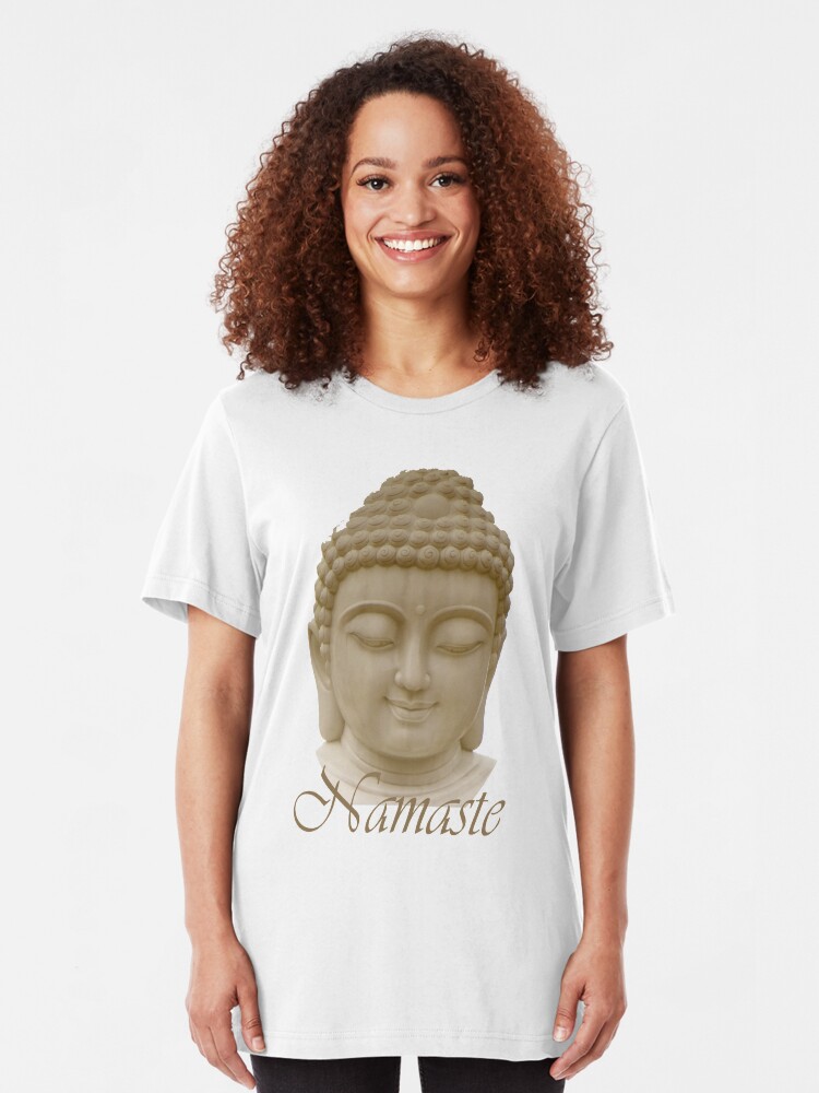 Alternate view of Namaste featuring Serene Buddha Slim Fit T-Shirt