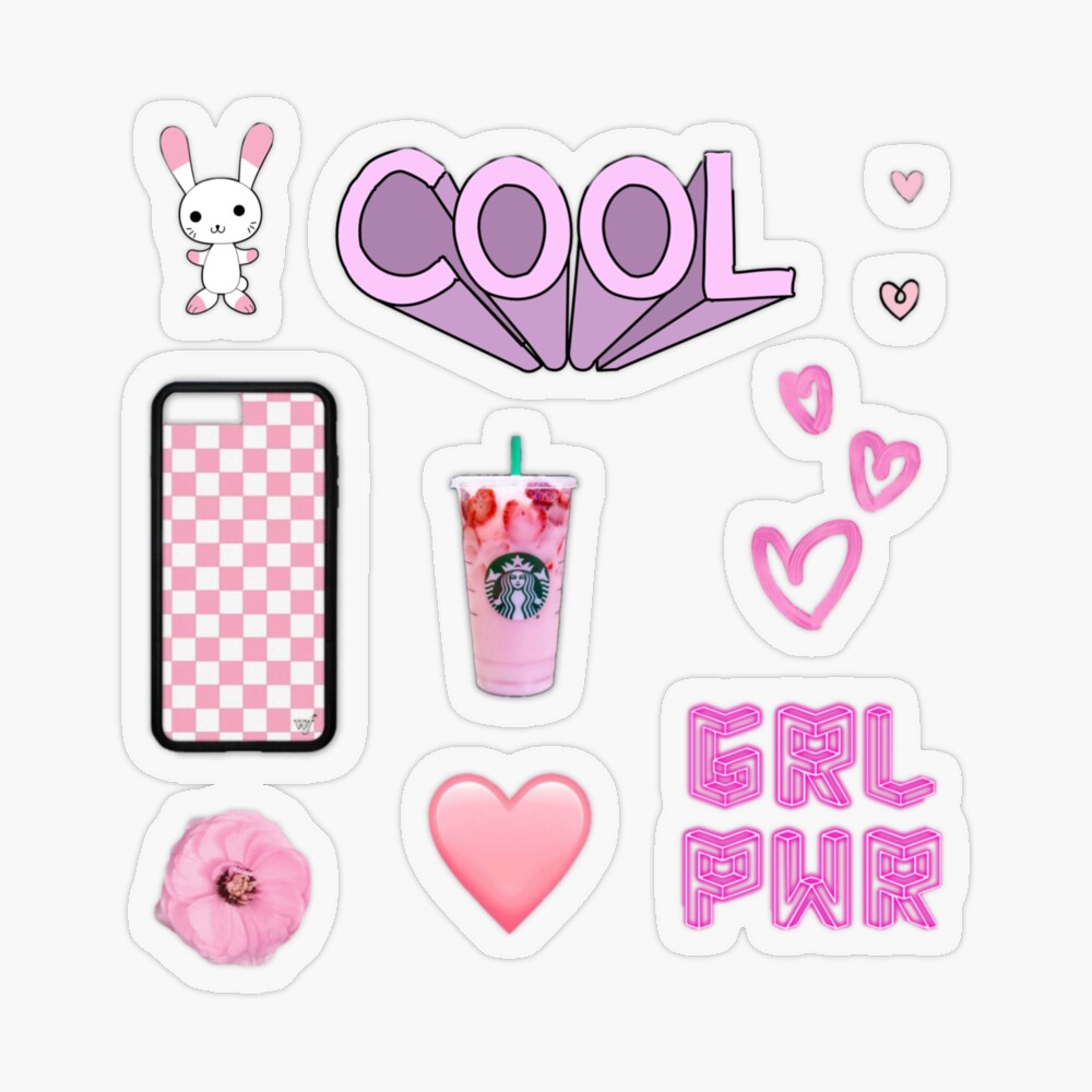 PINK aesthetic sticker pack  Sticker for Sale by hollyrogers