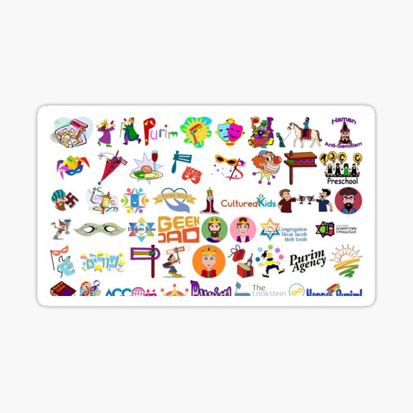 Purim, Clip art, people, teenager, adolescence, text, graphics, illustration, child, sketch, fun, cute Sticker