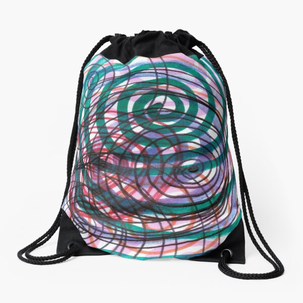 Spiral, pattern, abstract, creativity, shape, design, art, bright, decoration, futuristic, curve Drawstring Bag