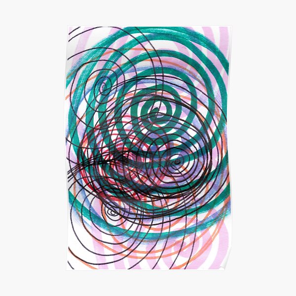 Spiral, pattern, abstract, creativity, shape, design, art, bright, decoration, futuristic, curve Poster