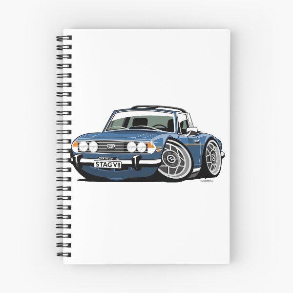 Item preview, Triumph Stag caricature blue designed and sold by car2oonz.
