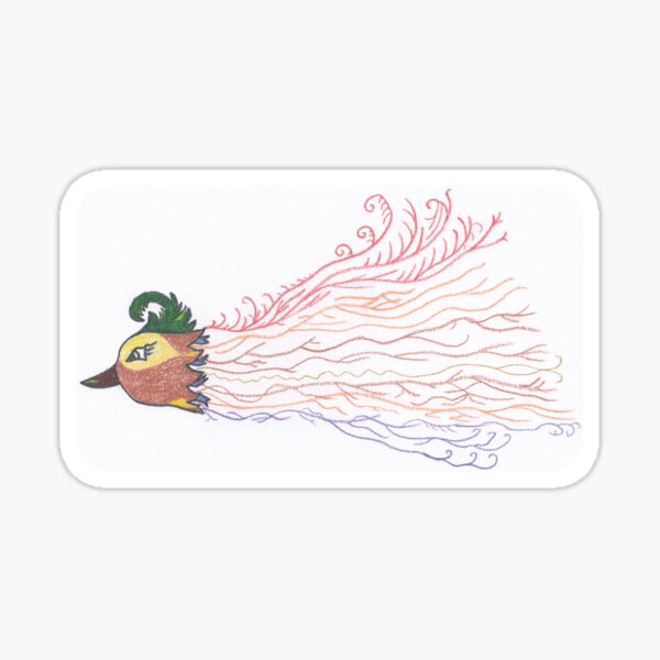 M.I. #7 |☽| Tropical Feathered Flourish. Sticker