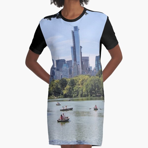 #FamousPlace #InternationalLandmark #CentralPark #NewYorkCity USA americanculture sky skyscraper tree lake water Graphic T-Shirt Dress