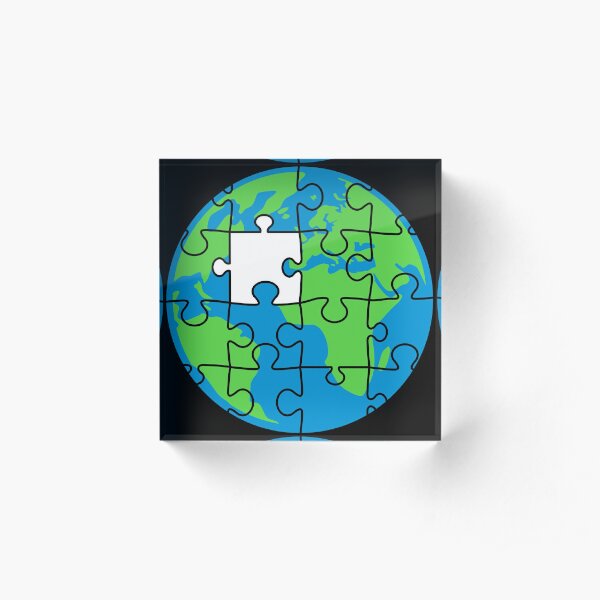 Missing Puzzle Piece Acrylic Block By Schneiderdesign Redbubble