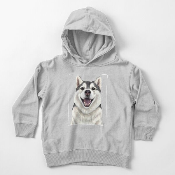 kuscheliger Wolf. Huskies sind eine intelligente und energiegeladene Hunderasse. Kleinkind Hoodie