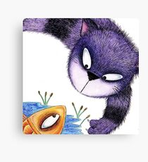 MINXY CAT & FISH Canvas Print