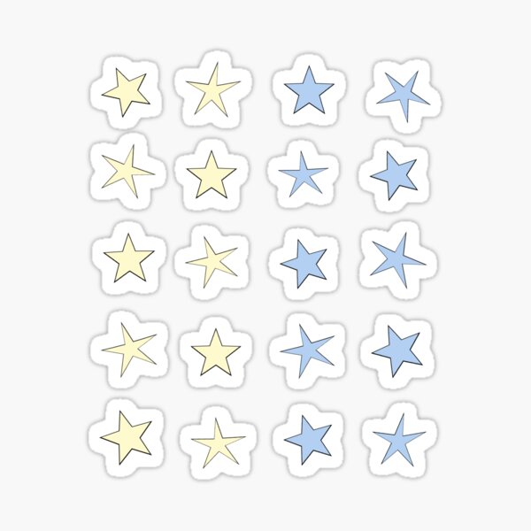 Vista previa del artículo con la obra «Conjunto de mini estrellas: amarillo y azul», diseñado y vendido por kkram7.