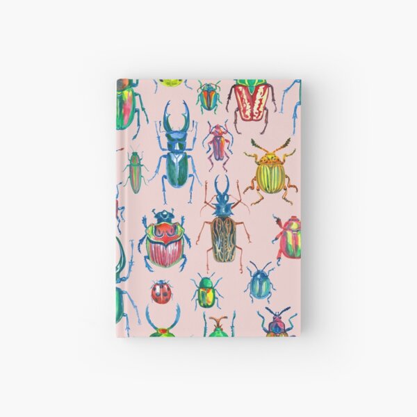colours of beetles - pink Hardcover Journal