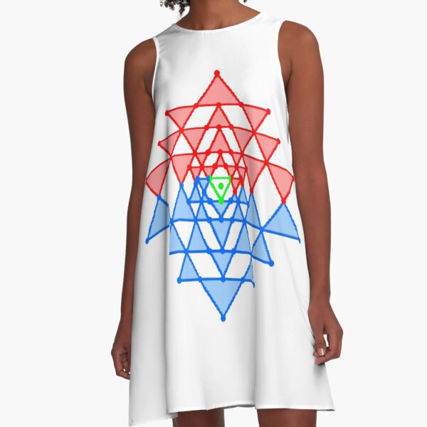 hebraic, symbol, illustration, shape, vector, design, internet, crystal, utopia, pyramid, triangle shape, geometric shape, direction, star - space, distant, circle, square, the media A-Line Dress