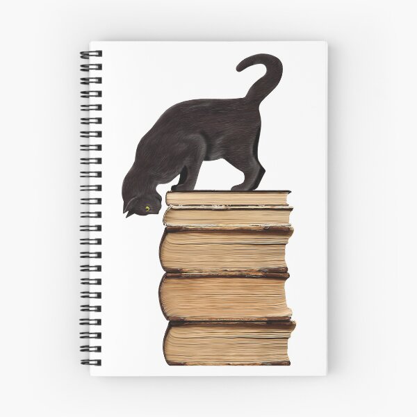 Item preview, Curious Black Cat on Old Books for Literary Cat Lovers designed and sold by SirLeeTees.