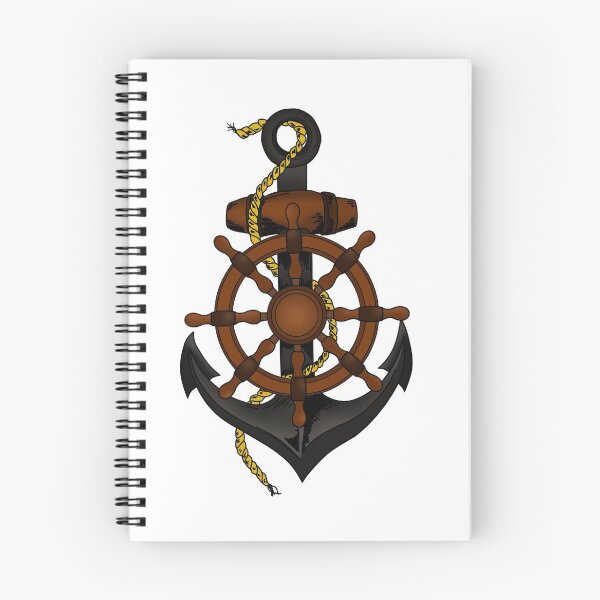 Item preview, Cool Anchor with Rope and Steering Wheel like on a Ship Gift idea for real Sailors designed and sold by elnino8.