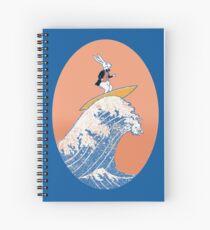 White Rabbit Surfing Spiral Notebook