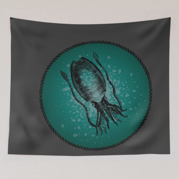 Item preview, Squid in Teal Waters designed and sold by blueskiesforme.