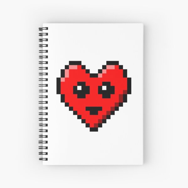 Cuaderno de espiral «Caras Pixel Art - Corazón» de quacksecho | Redbubble