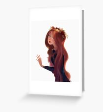 Red Hair and Roses Greeting Card
