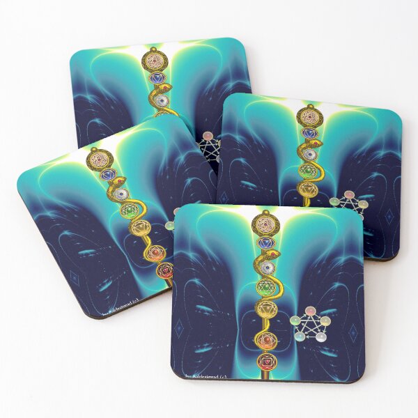 Item preview, ROD ASCLEPIUS 7 CHAKRAS, 5 ELEMENTS ,YOGA ,SPIRITUAL ENERGY Night Blue Turquoise  designed and sold by BulganLumini.