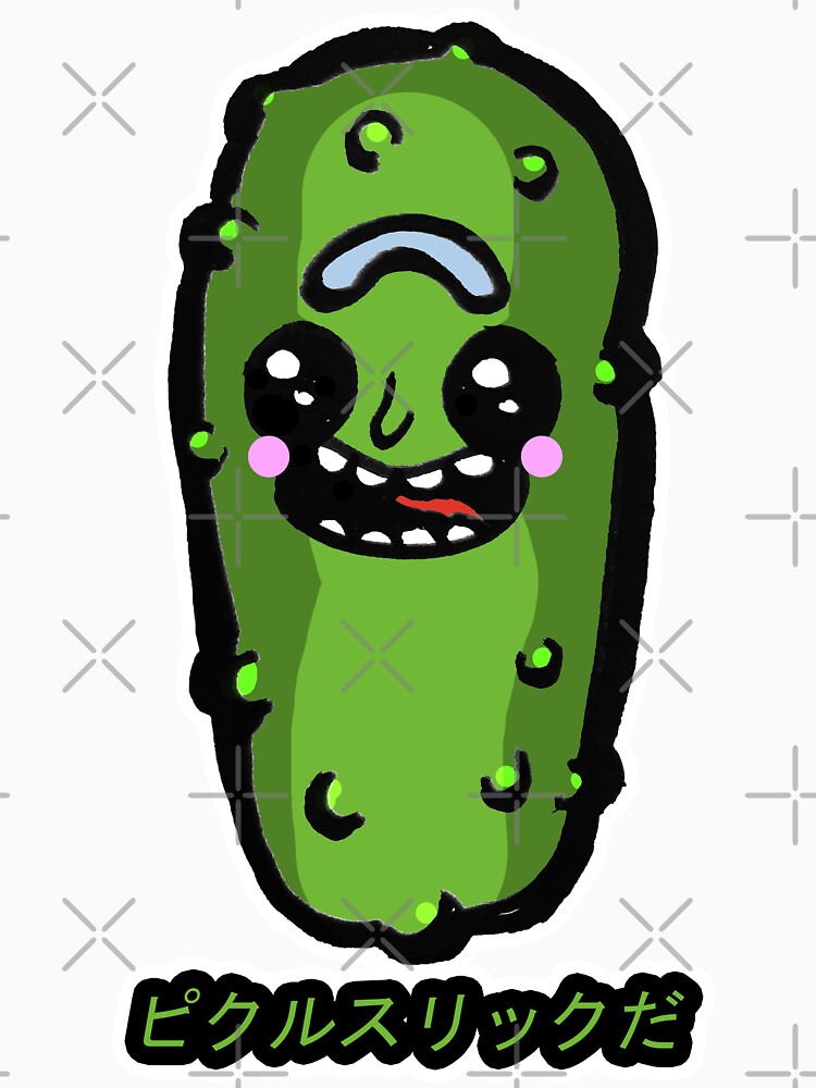 Japanese Kawaii Styled Pickle Rick from Rick and Morty™ by sketchNkustom