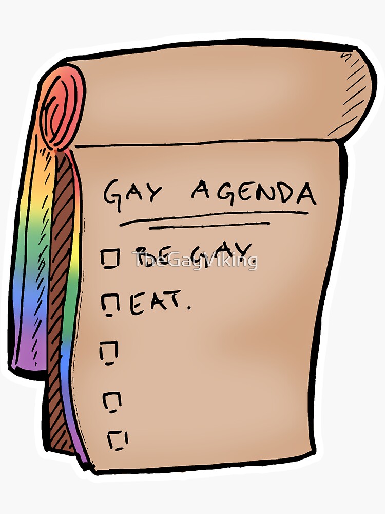 The Gay Agenda Sticker For Sale By Thegayviking Redbubble 1192