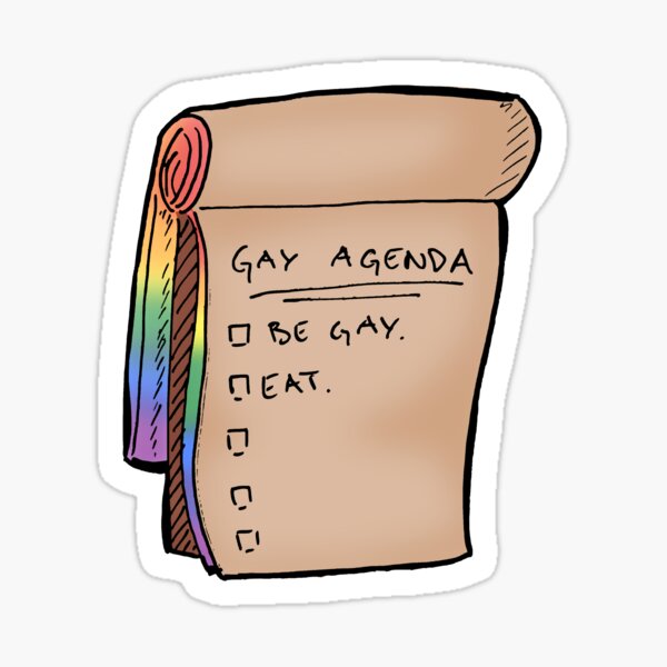 The Gay Agenda Sticker For Sale By Thegayviking Redbubble 4033