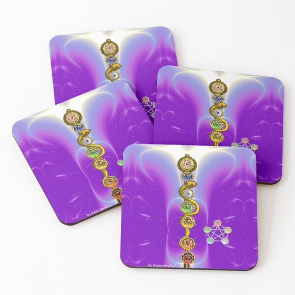 Item preview, ROD ASCLEPIUS 7 CHAKRAS, 5 ELEMENTS ,YOGA ,SPIRITUAL ENERGY Purple Ultra Violet designed and sold by BulganLumini.