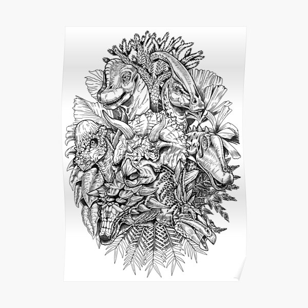 Herbivores (B/W) Poster