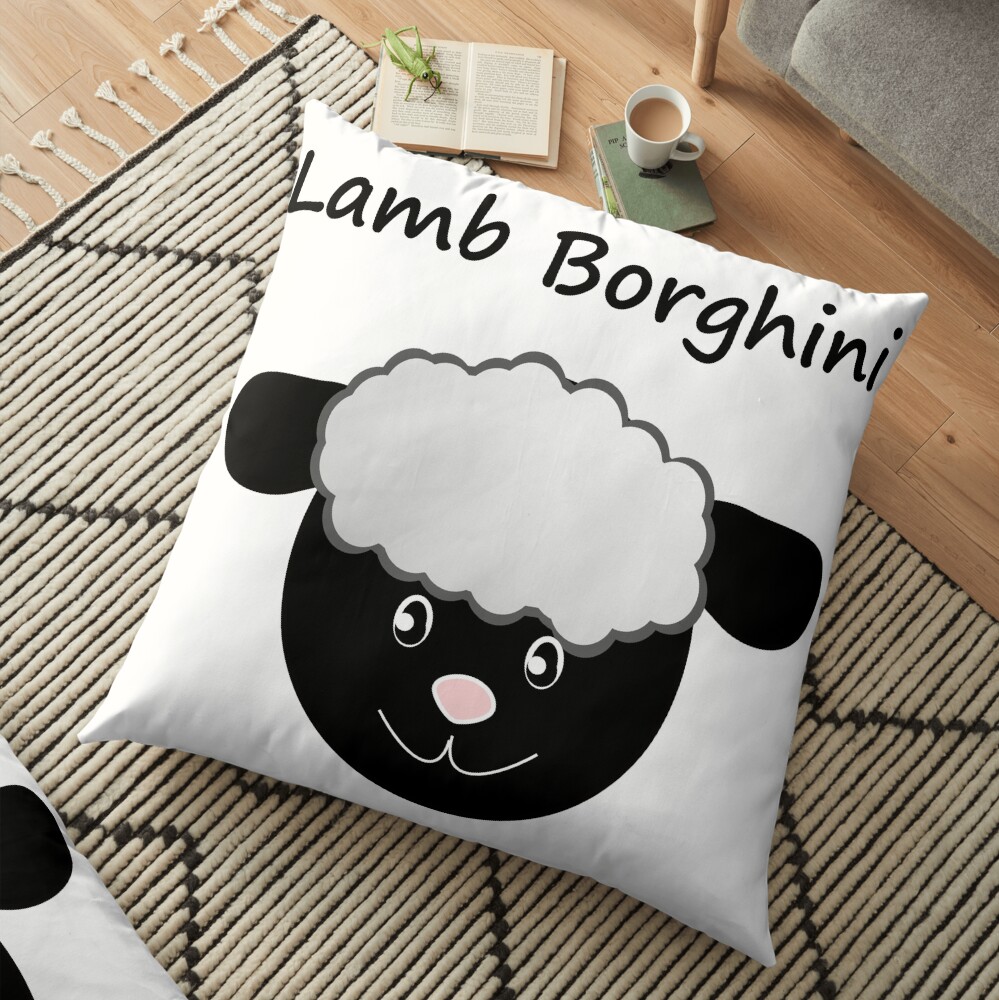 Lamb Borghini funny Sheep Pun Floor Pillow