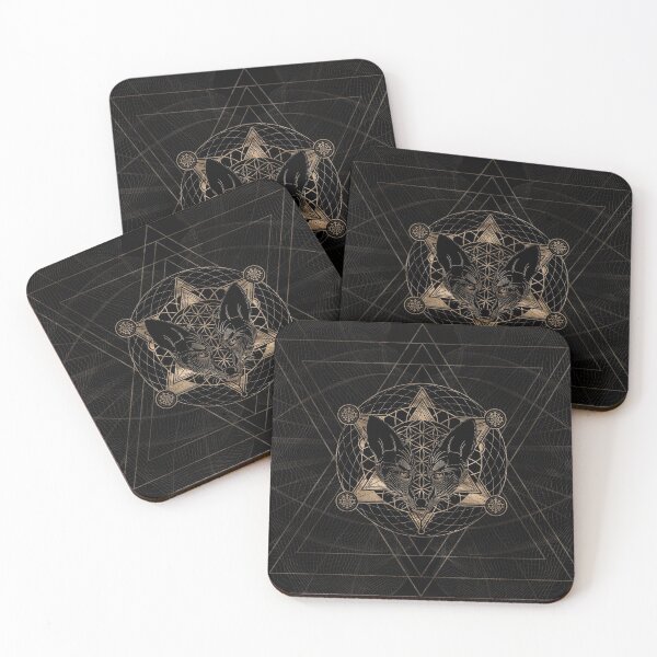 Item preview, Fox in Sacred Geometry  - Black and Gold designed and sold by Nartissima.